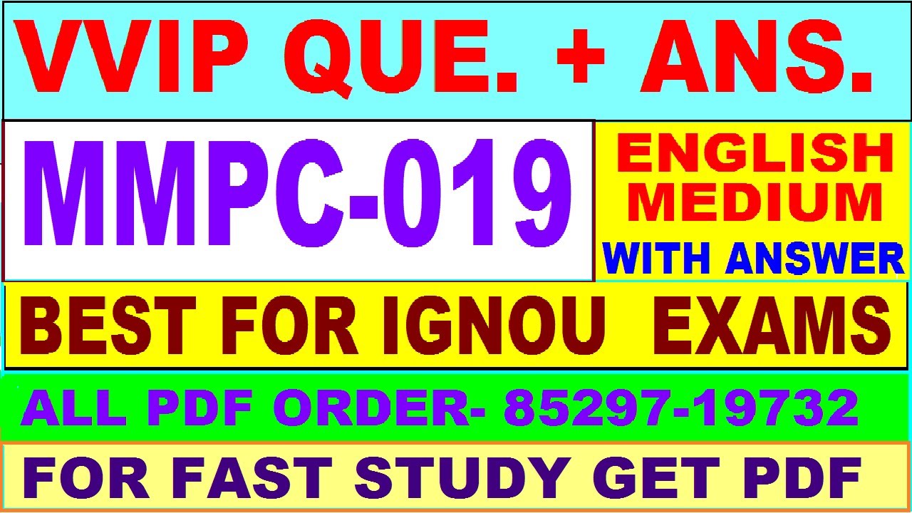 MMPC 019 important questions with answer | mmpc 019 Previous Year Question Paper