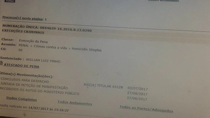 Consultar processso Tjmg