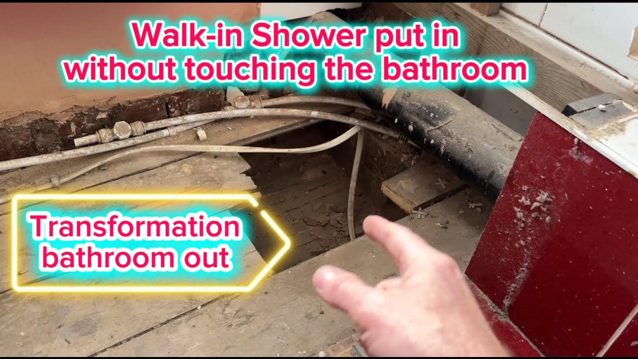Transformation Bath out and a walk-in shower put in without touching ...