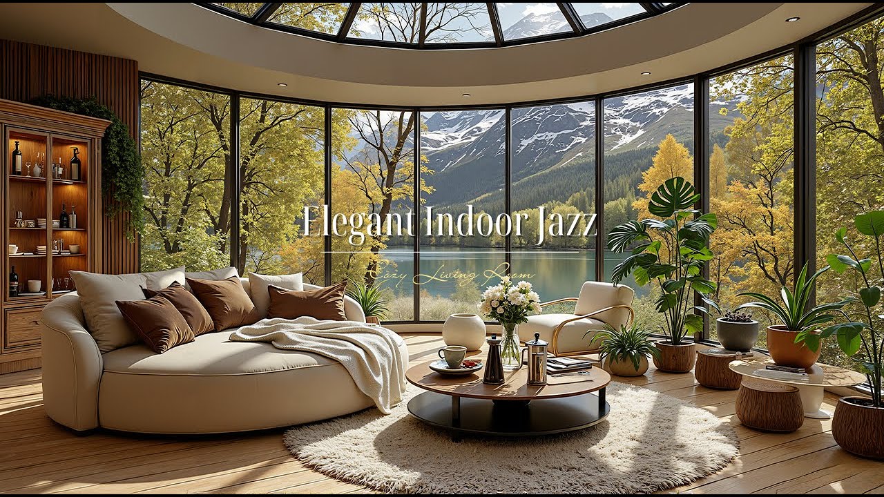 Расслабьтесь Под Элегантный Домашний Джаз | Нежный Утренний Джаз В Уютной Гостиной Для Поднятия Н...