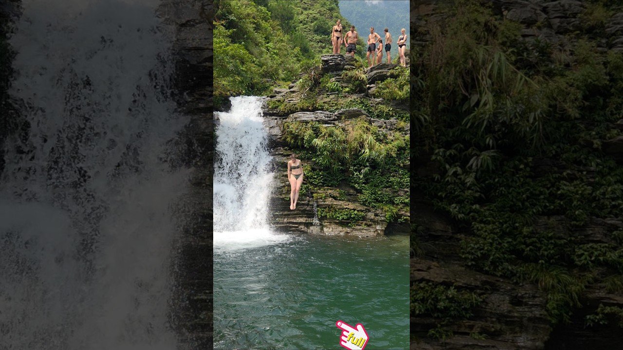 Diving to discover the mysterious waterfall with Alba 