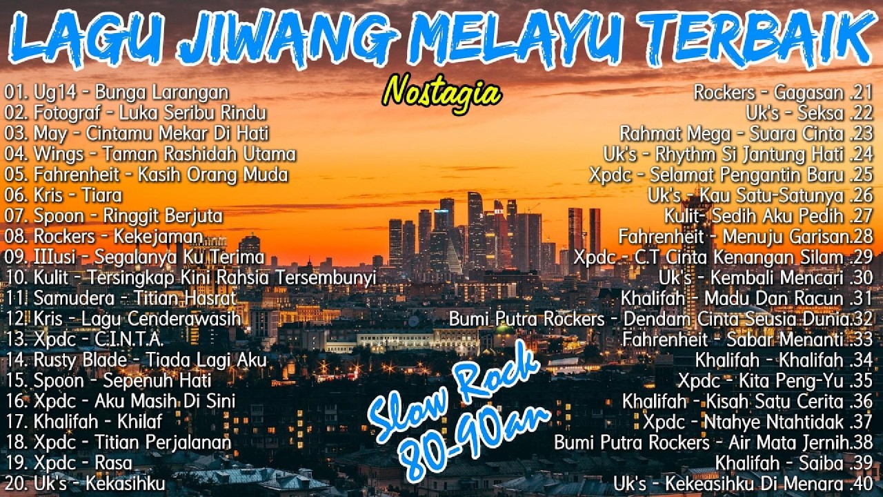 Koleksi Lagu Rock Kapak Melayu 80-90an - Lagu Jiwang Slow Rock Legenda