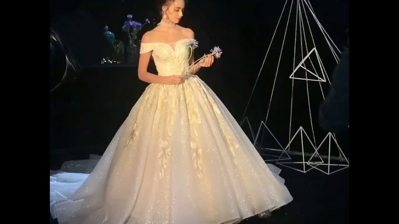 Bling Bling Champagne Wedding Dresses 2019