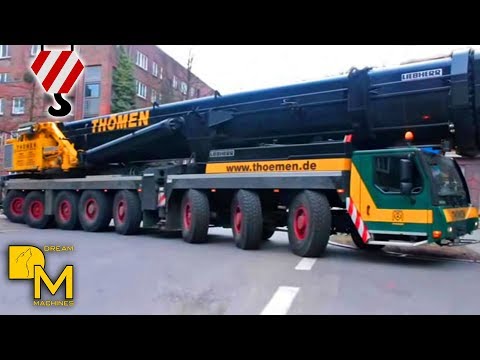 Liebherr LTM 1500-8.1 Thömen Mobilkran Ankunft mobile crane arriving assembly pedestrian bridge