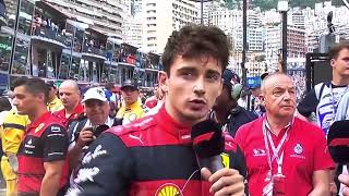 Charles Leclerc Interview after Pole Position Qualifying F1 Monaco GP 2022