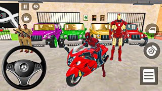🥰 Indian Theft Auto Simulator 🦚 Purchase Showroom Car 🏡 Parking in Pool💦 Spiderman Hulk Police Game🎮