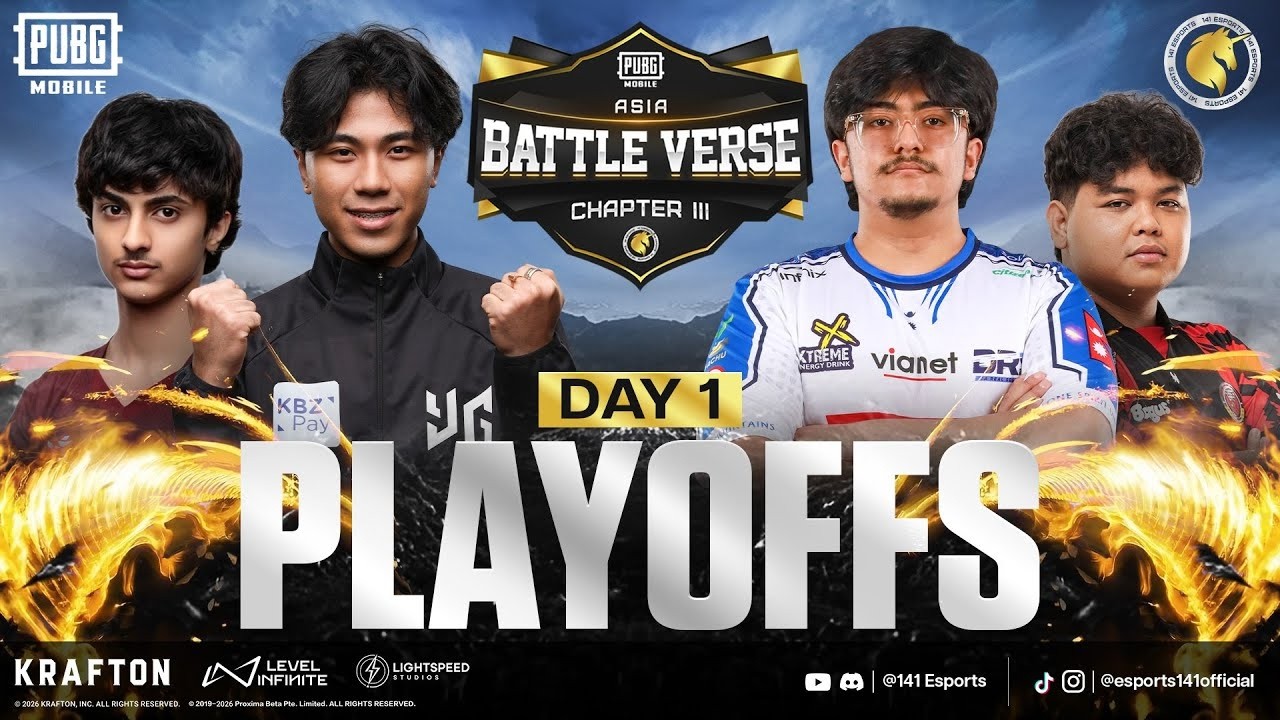 NOBAR [EN] PUBGM BATTLE VERSE ASIA CHAPTER III | PHASE 1 PLAYOFFS D1 | FT. 