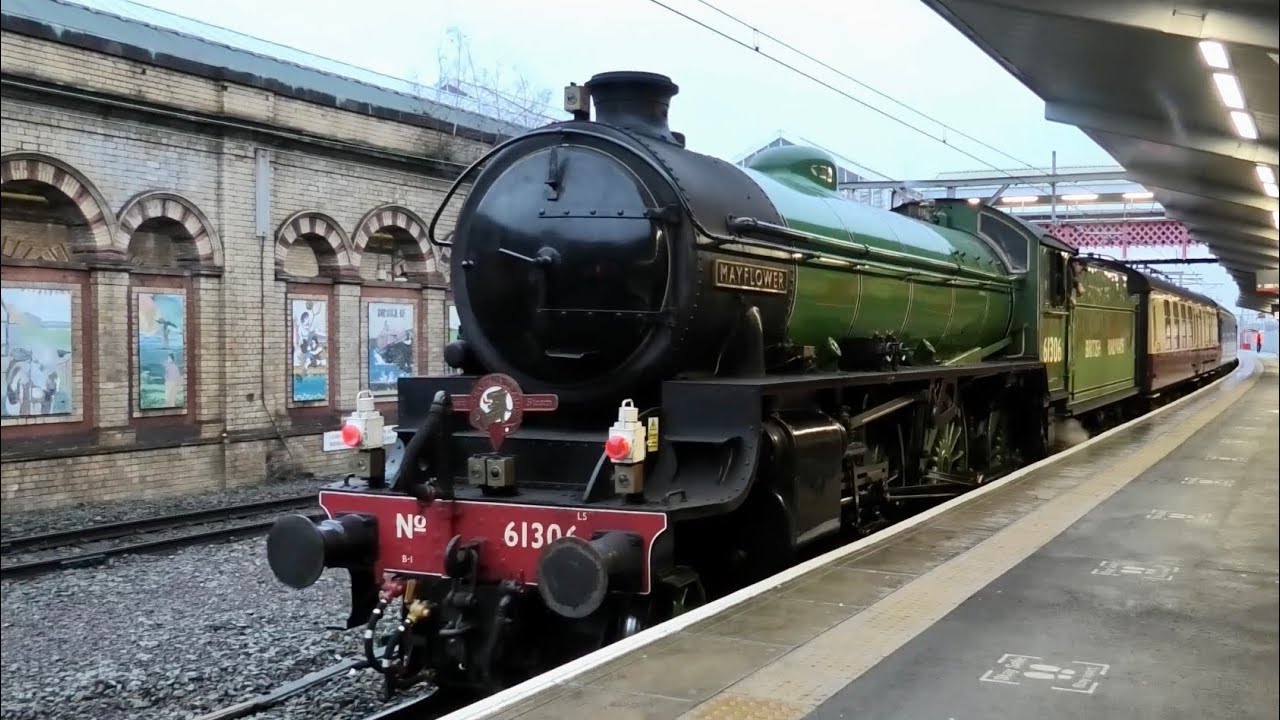 61306 Mayflower at speed through Penkridge plus Crewe arrival 10/1/23 YouTube