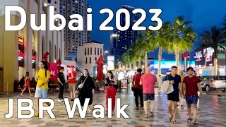 Dubai Jbr (Jumeirah Beach Residence) Summer Night Walk 4K | United Arab Emirates 🇦🇪