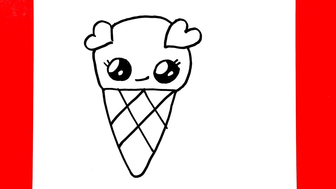 Cute Icecream Drawing Step By Step For Kids, Easy Icecream Drawing For Beginners