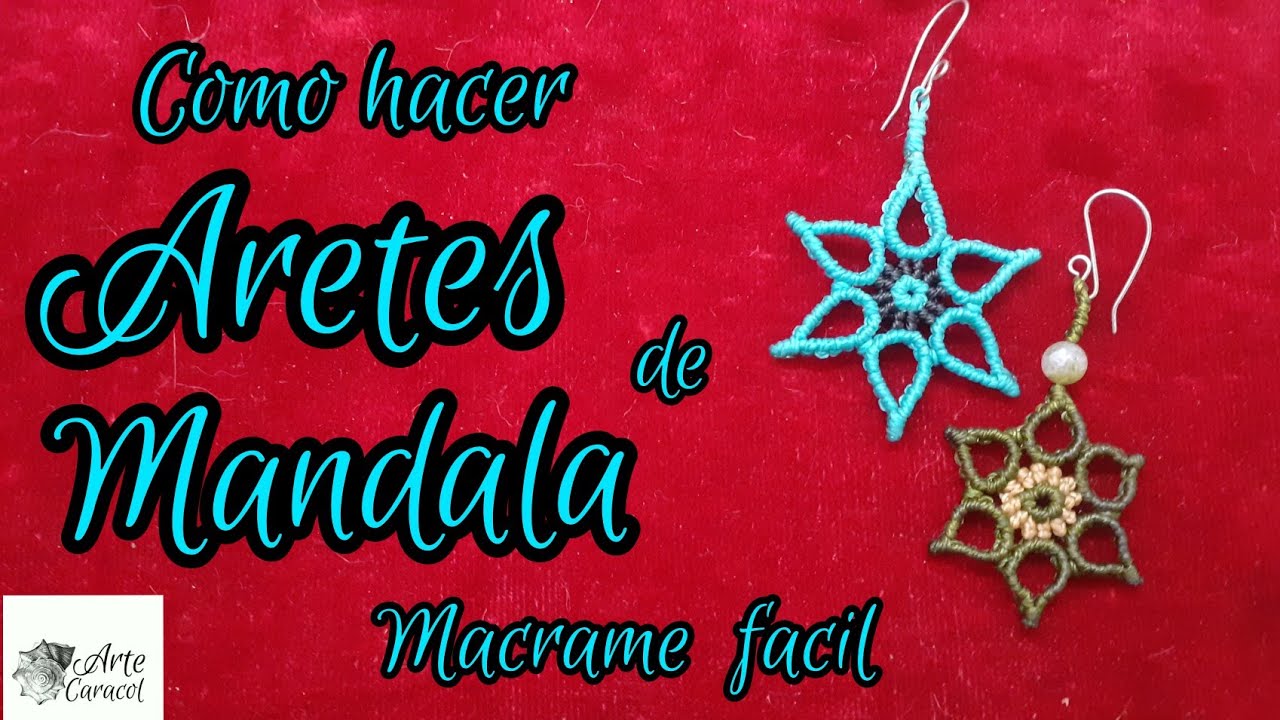 como hacer aretes de macramé diseño mandala|DIY macramé facil