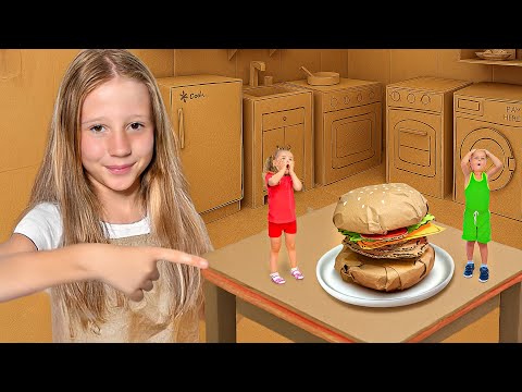 Cardboard House Challenge for kids with Nastya and Friends