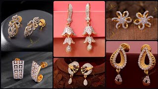 Luxurious Lightweight Gold Diamond 18k Earrings Stud Earring Under 10 grams screenshot 2