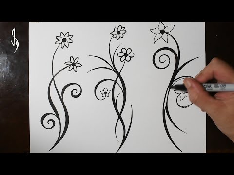 How to Draw Simple Flower Vine Tattoo Designs