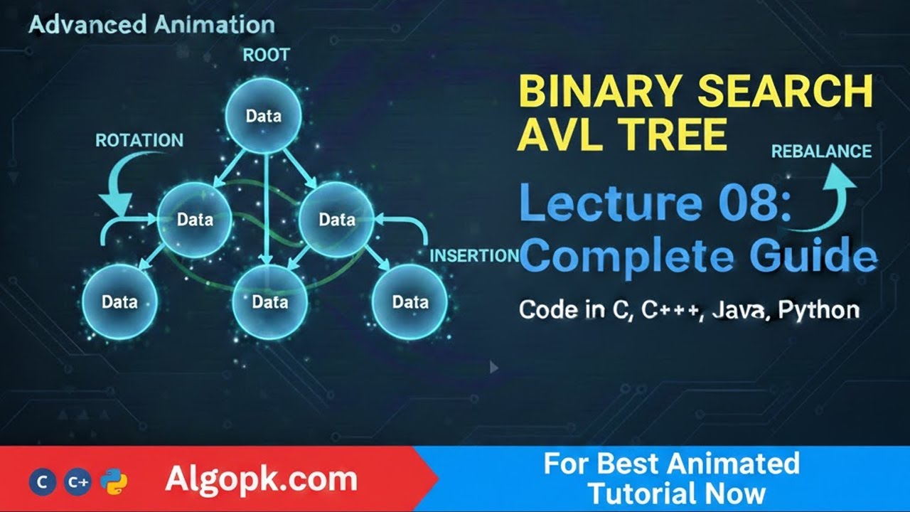 AVL Trees Explained with Animation | Complete Tutorial + Code in C, C++, Java, Python  2026