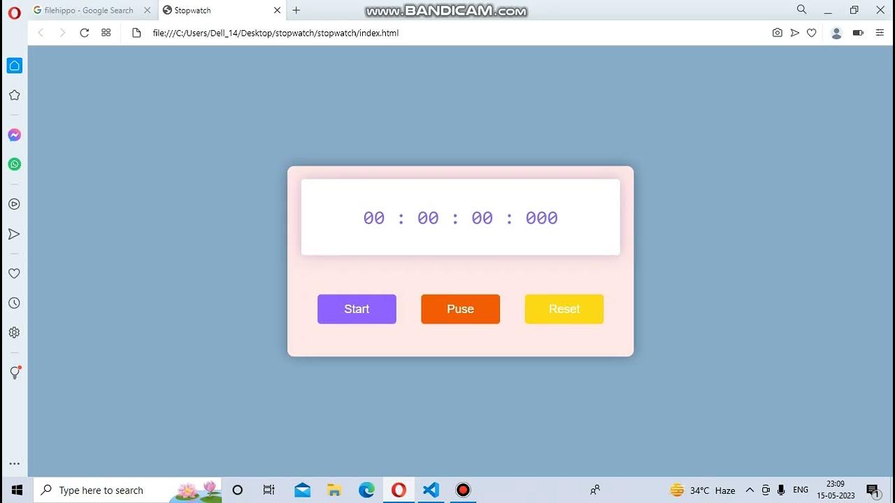 Stopwatch by using Vanilla javascriptCoding ninja frontend test 1 YouTube