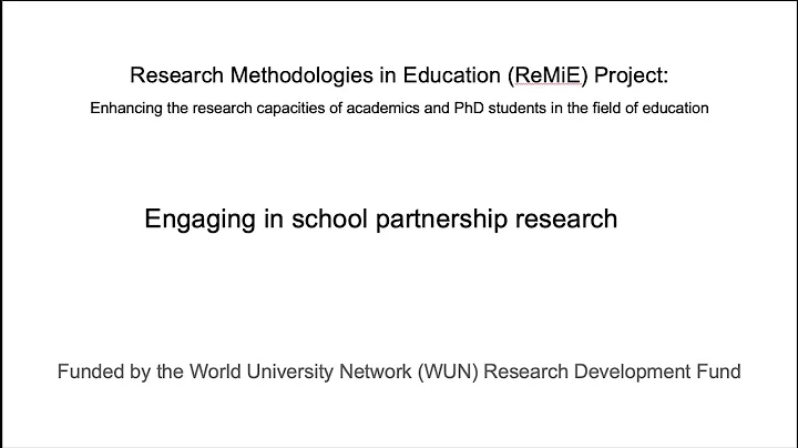 Engaging in school partnership research