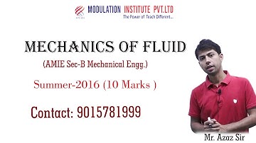 Mechanics Of Fluid  Previous Year Question Discussion of  AMIE Sec-B Mechanical | Imp. For AMIE