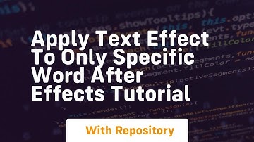 Apply text effect to only specific word after effects tutorial