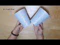 How to make flower vase from plastic cup | Disposable Plastic Glass Flower Vase | Recycled crafts