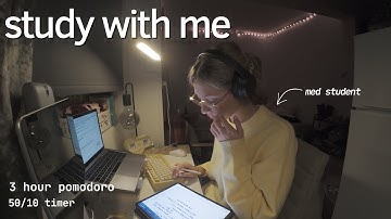 3 HOUR STUDY WITH ME | real-time cozy productivity, 50/10 Pomodoro 💛