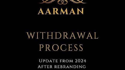 AARMAN WITHDRAWAL  PROCEDURE TAMIL