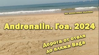 Гоа. Дорога от отеля Lua Nova до пляжа Baga Beach. Andrenalin. 2024 [4K]