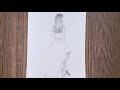 How to draw beautiful girl with dress || Easy Drawing || Pencil sketch drawing