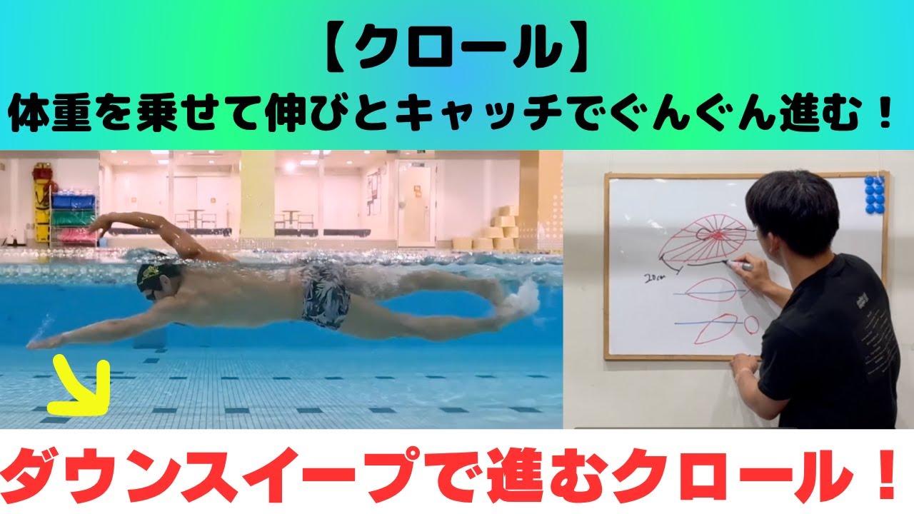 【クロール】体重を乗せてキャッチで進むための必須テクニック「ダウンスイープ」を完全解説！