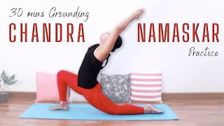 Chandra Namaskar Practice | 30 Mins Grounding Moon Salutation Yoga Routine with Asanas + Pranayama
