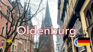 Oldenburg walking tour | Rainy Germany Walk 4k | walkthrough | Sightseeing Old Town city center