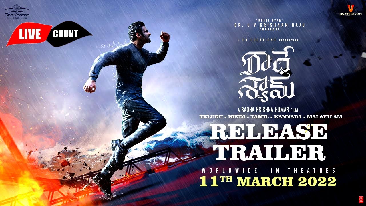 Radhe Shyam Release Trailer Live Count | Prabhas | Pooja Hegde | Radha Krishna Kumar | Bhushan K