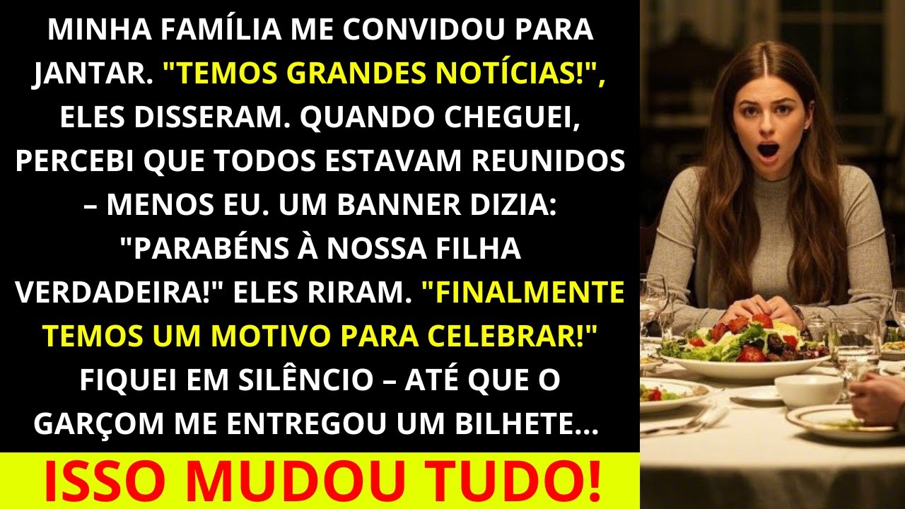 Minha família me convidou para jantar e fazer uma grande surpresa — e depois me disseram que eu não