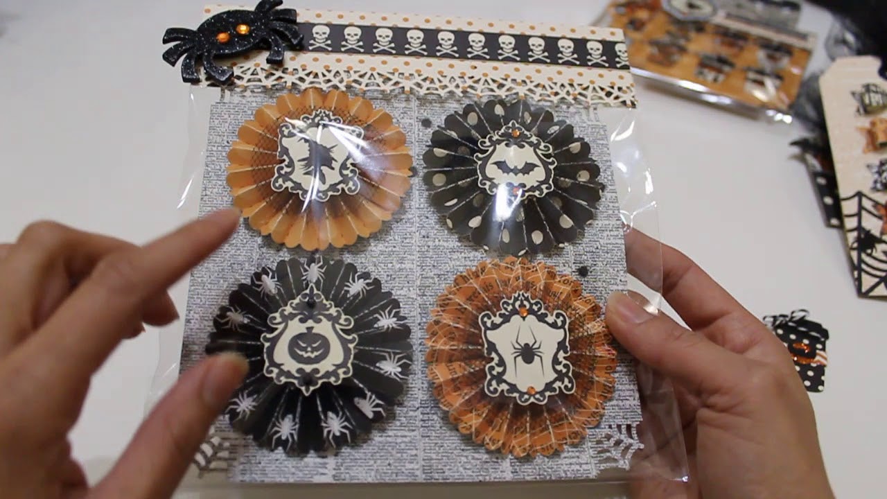 USING UP AN ENTIRE COLLECTION- HALLOWEEN EMBELLISHMENTS!!!!