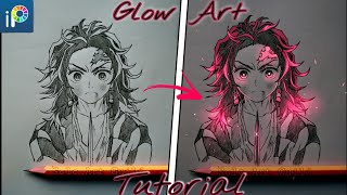 ✨How To make Glowing effect  ✨ using Mobile App ( ibispaint x) | kamado Tanjiro screenshot 5