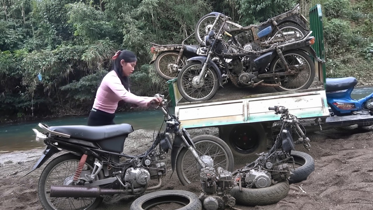 Hidden Under Sand Abandoned Motorbike Rebuilt by Skilled and Determined Lucky Girl
