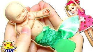 【リカちゃん工作→お風呂お世話セット】人魚のリアル赤ちゃんにミニチュア道具を手作りDIY♪お風呂に石鹸、ミルクを作るよ♪miniature doll mermaid たまごMammy