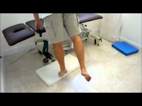 Tibialis posterior strengthening: eccentric & ballistic heel raise over step