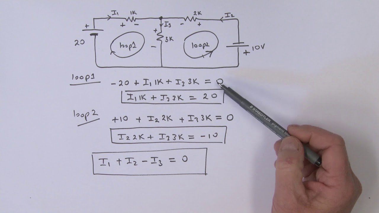 Kirchhoff's Laws Example - YouTube