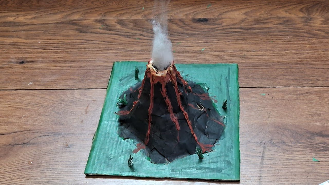 Volcano working model | Best and easy science project  craft idea | West Material |👌 👍