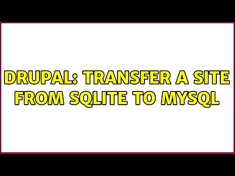 Drupal: Transfer a site from SQLite to MySQL (2 Solutions!!)