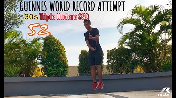 GUINNES WORLD RECORD ATTEMPT - MOST TRIPLE UNDERS (SIDE SIDE OPEN) IN 30 SECONDS (52x)