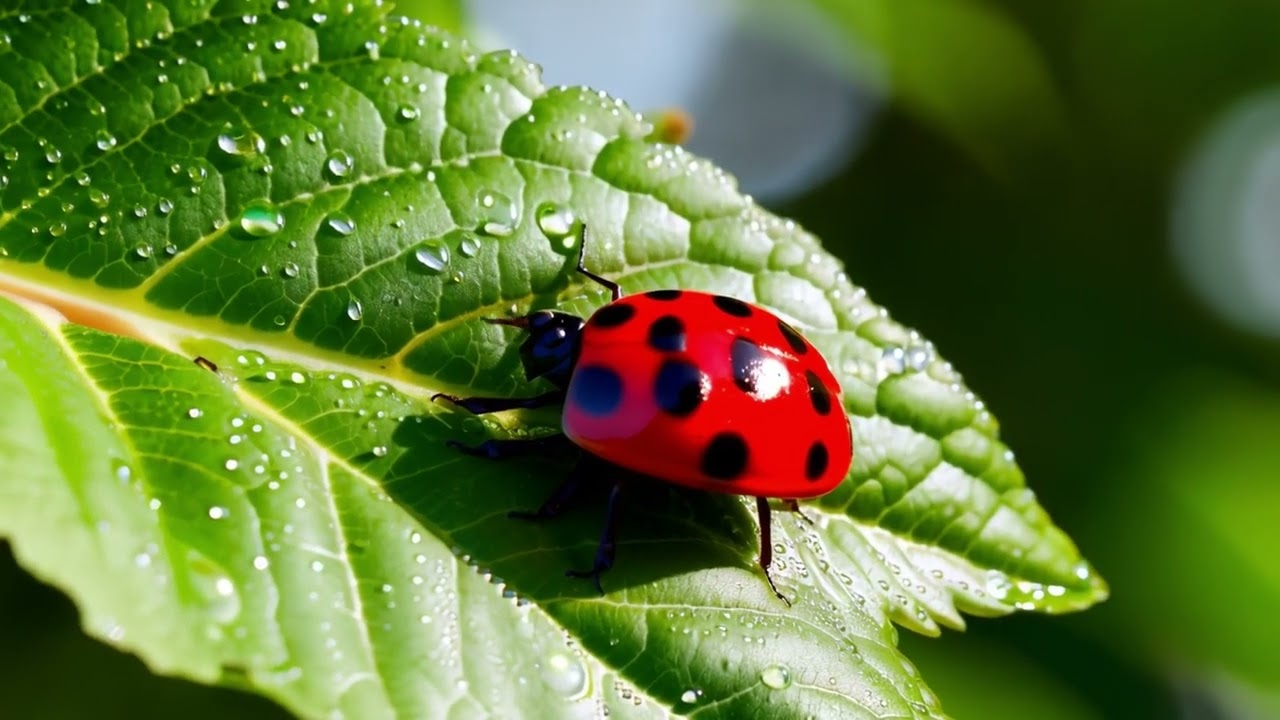 Macro Shot of a Red Ladybug - Free Stock Footage [NEEDVID]