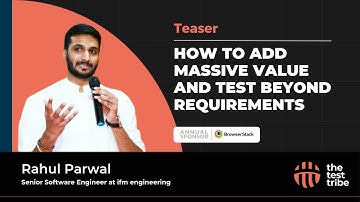 "Requirement Documents Are Not a Requirement" | Rahul Parwal | 12th April | 8 PM #norequirements