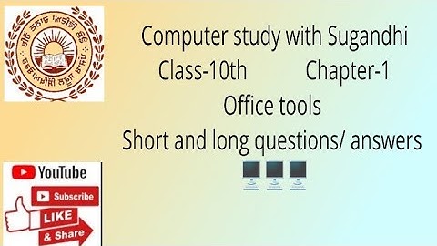 PSEB  class 10th chapter 1 office tools ( shorts and long questions/ answers)