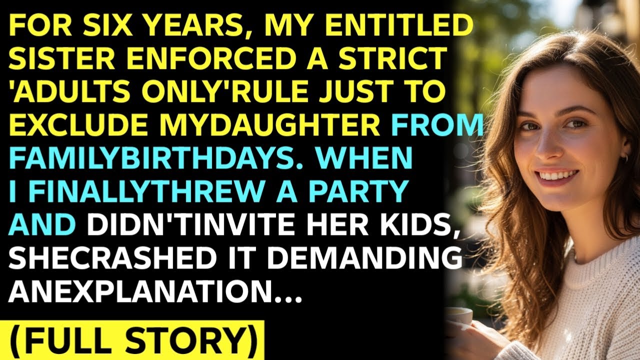 FOR SIX YEARS, MY ENTITLED SISTER ENFORCED A STRICT 'ADULTS ONLY'RULE JUST TO EXCLUDE MYDAUGHTER F