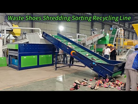 Old shoes turn into reusable materials — full recycling process!