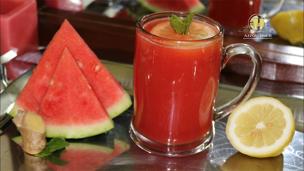 عصير الدلاح🍉البطيخ الاحمر 🍷فاكهة الصيف منعش للغاية لموسم حار Jus de ...