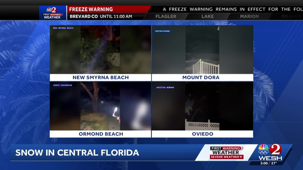 Snow flurries in Central Florida as freezing temps set in - YouTube