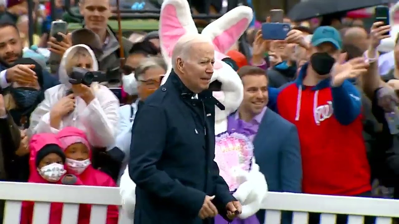 Easter Bunny Directs A Confused Joe Biden Where To Go